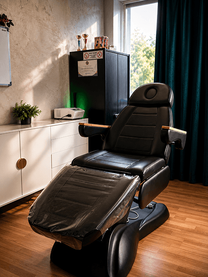 Fotel zabiegowy w salonie Julia Więckowska Beauty w Białymstoku